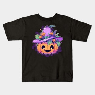 Kawaii Pumpkin Anime Cottagecore Men Kids Women Halloween Kids T-Shirt